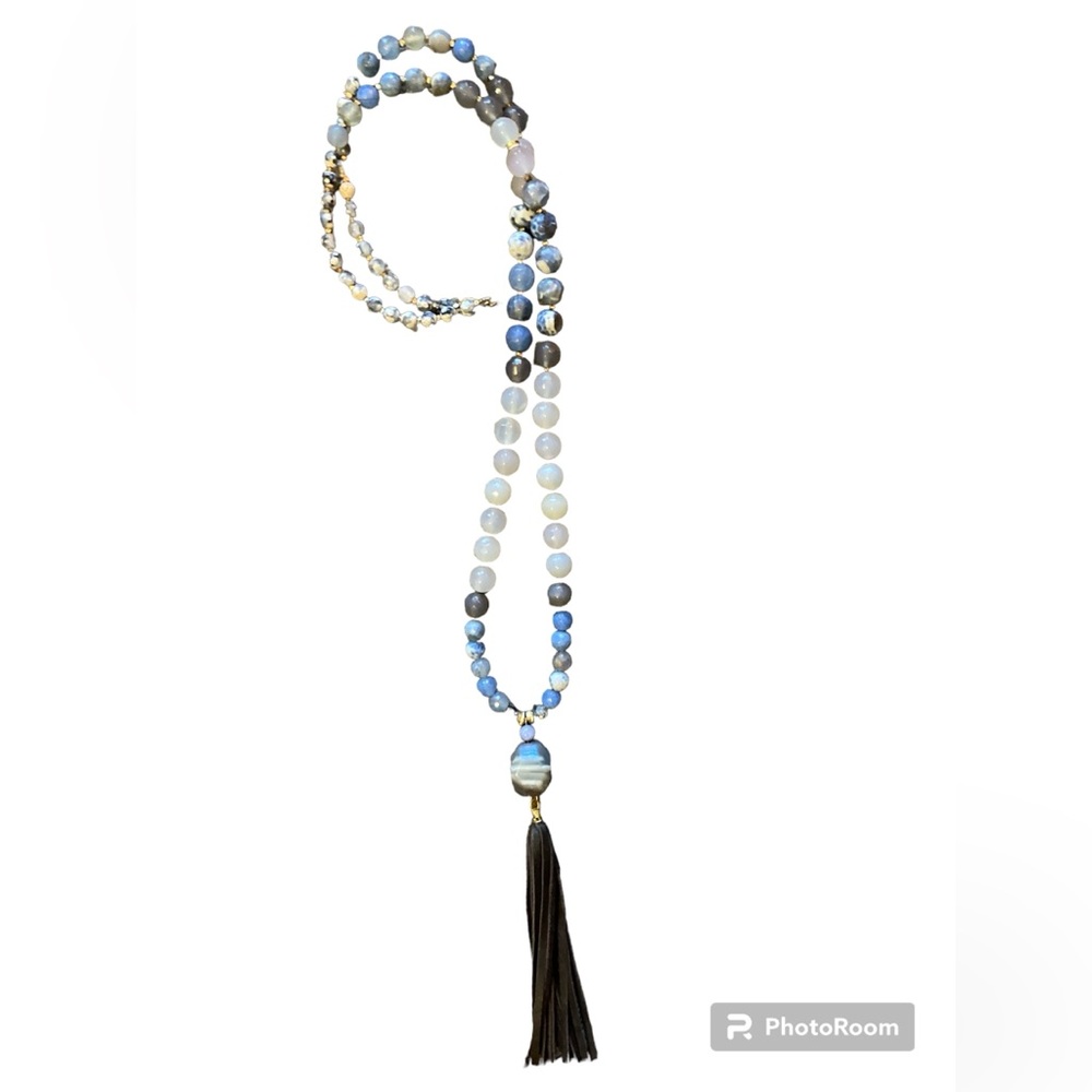 Labradorite & Crystal Long Beaded Necklace